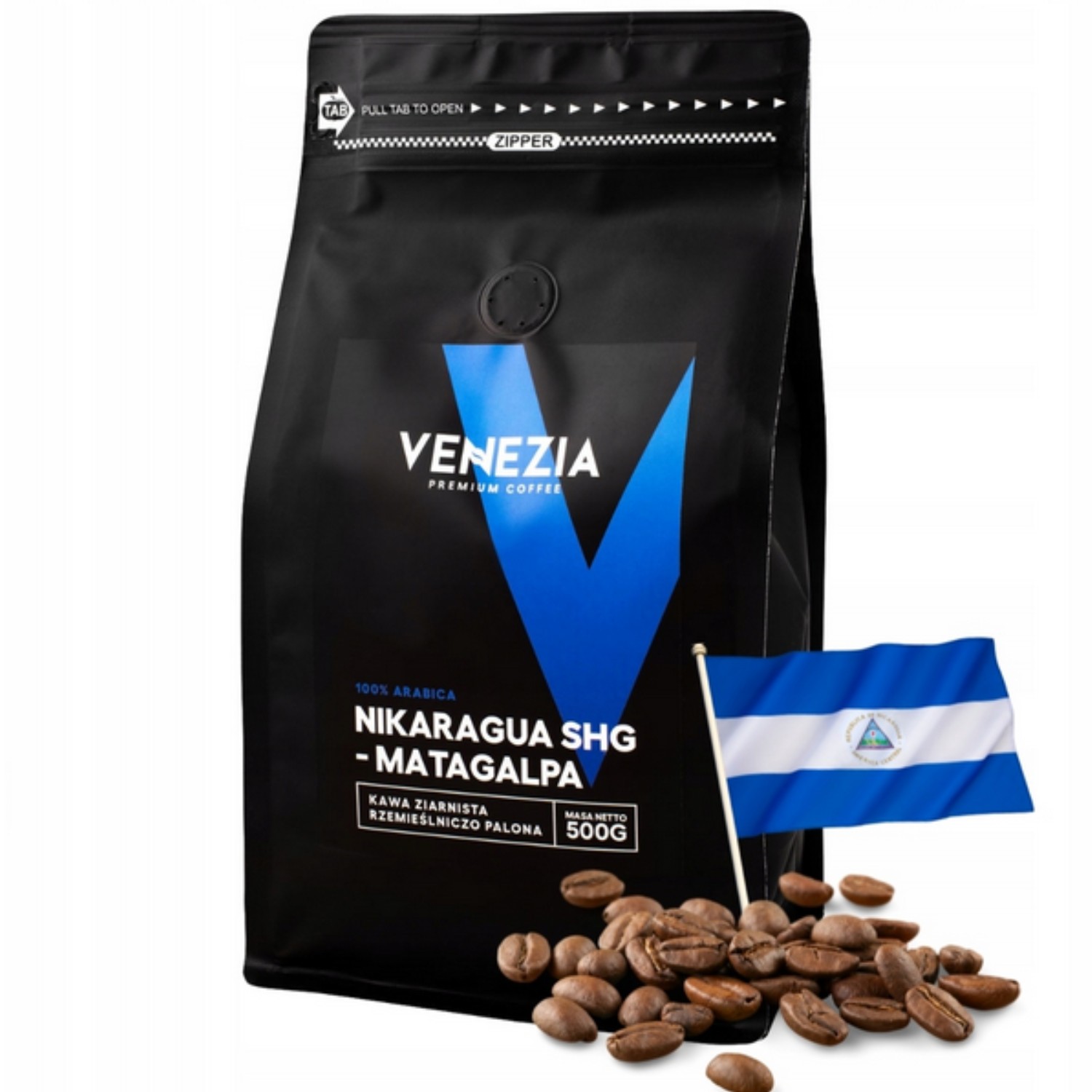 Kawa Ziarnista Venezia NIKARAGUA SHG MATAGALPA Świeżo Palona 500g - obrazek 2