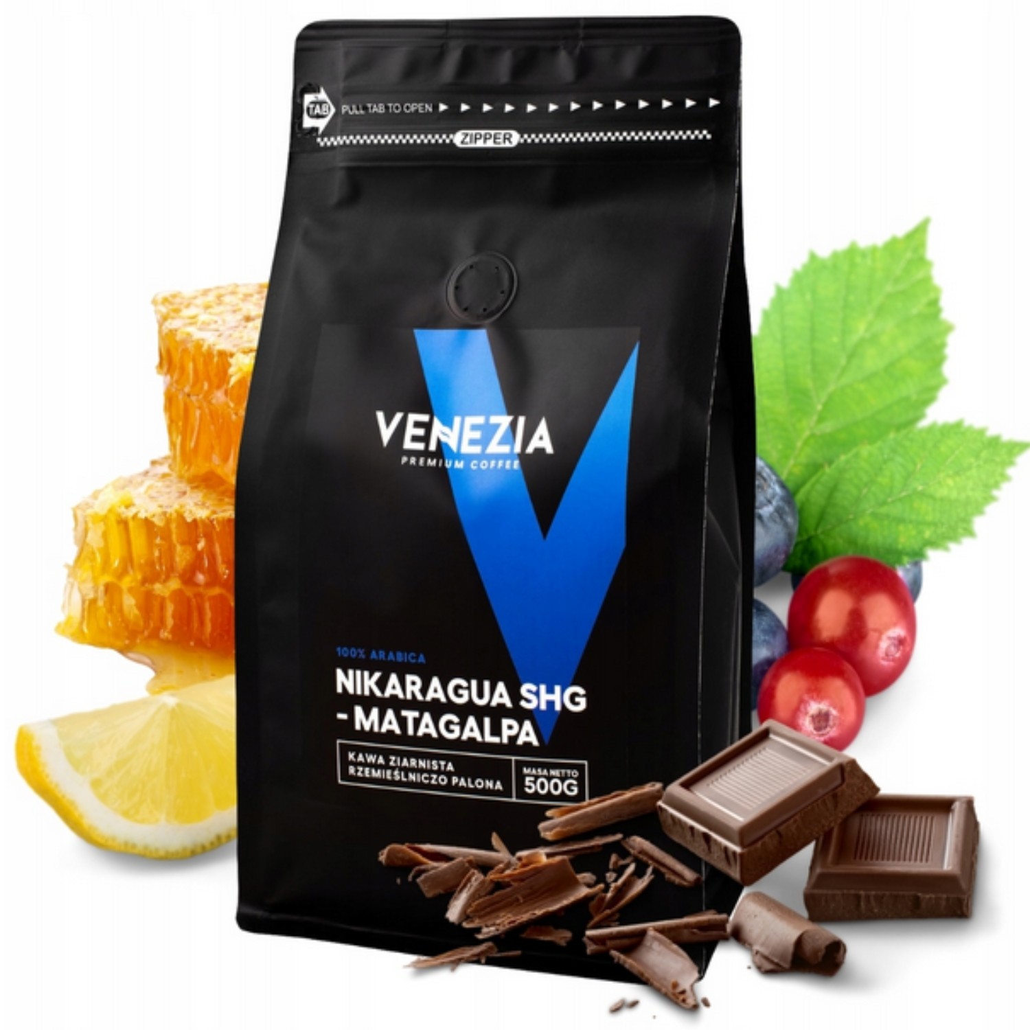 Kawa Ziarnista Venezia NIKARAGUA SHG MATAGALPA Świeżo Palona 500g