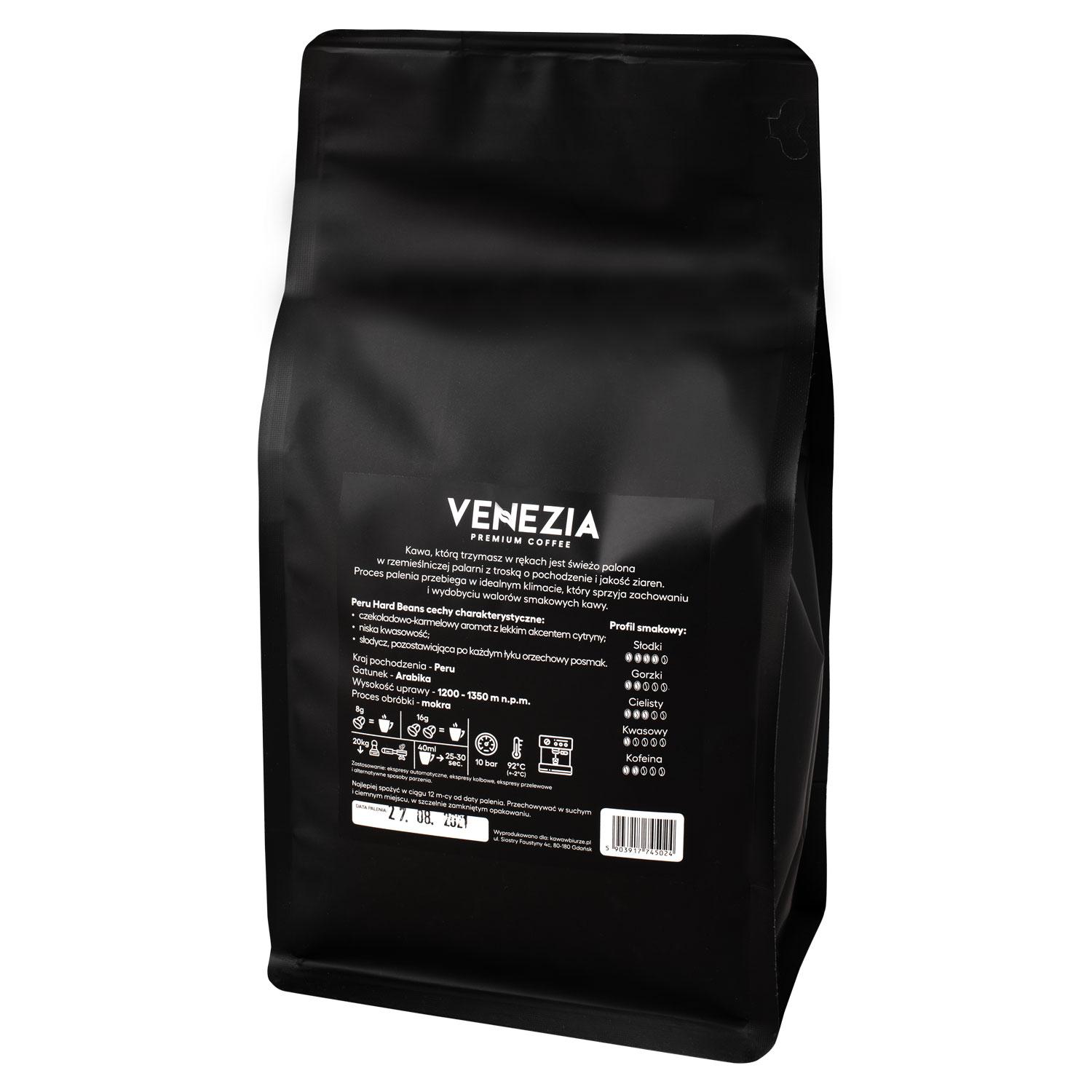 Kawa Ziarnista Venezia PERU HARD BEANS Świeżo Palona 500g - obrazek 3
